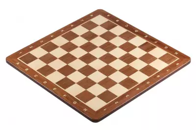 Deska szachowa nr 4+ (z opisem) paduk/klon (intarsja) - okrągłe rogi