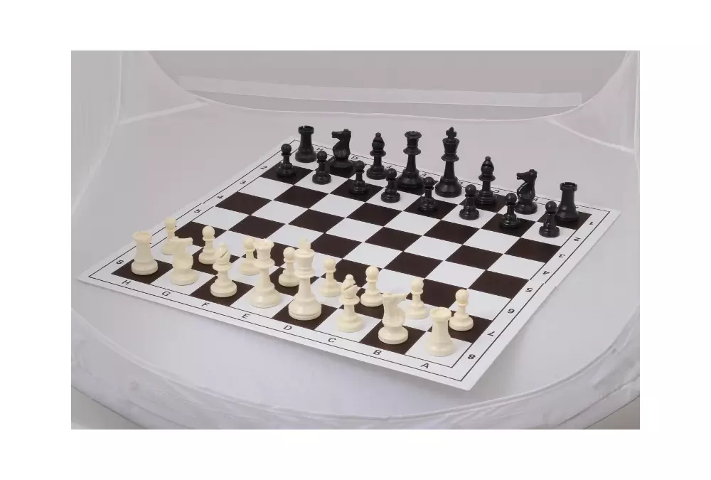 Szkolny zestaw szachowy PLUS 2 (10 x szachownica plastikowa składana z figurami plastikowymi + 1x szachownica demonstracyjna)