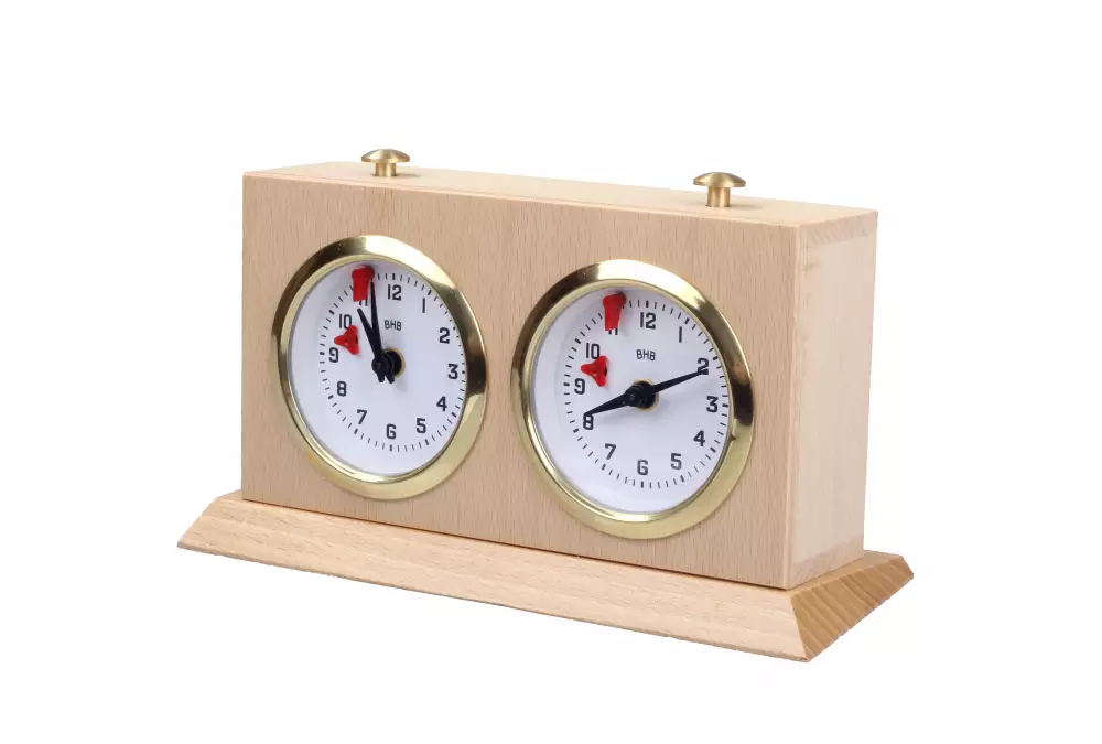 Zegar drewniany BHB z podstawką - mały