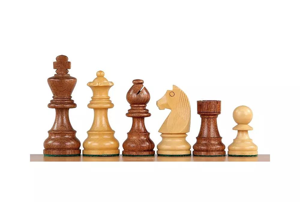 Figury szachowe Timeless (German) Akacja indyjska/bukszpan 3 cale Rzeźbione Drewniane