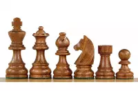 Figury szachowe Timeless (German) Akacja indyjska/bukszpan 3 cale Rzeźbione Drewniane
