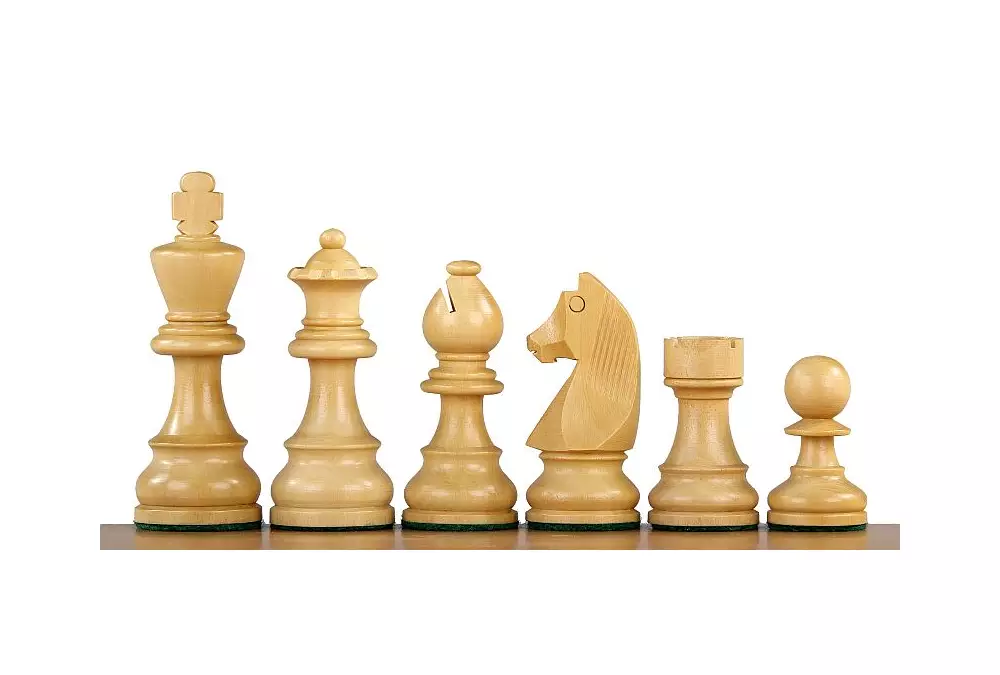 Figury szachowe German (Timeless) Akacja indyjska/bukszpan 3,5 cala z dodatkowymi hetmanami
