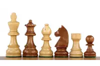 Figury szachowe Timeless (German) Akacja indyjska/bukszpan 3,5 cala z dodatkowymi hetmanami
