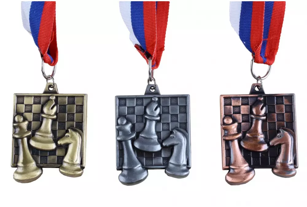 Medal szachowy kwadratowy - srebrny