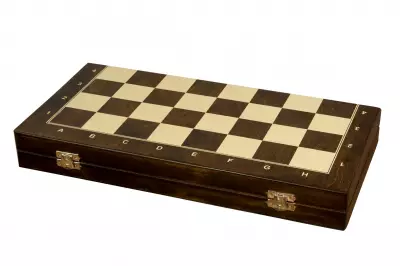 Drewniana kasetka szachowa z wkładką (48 x 48 cm)