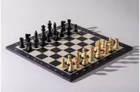 Deska szachowa nr 5 (z opisem) hebanizowana (intarsja)