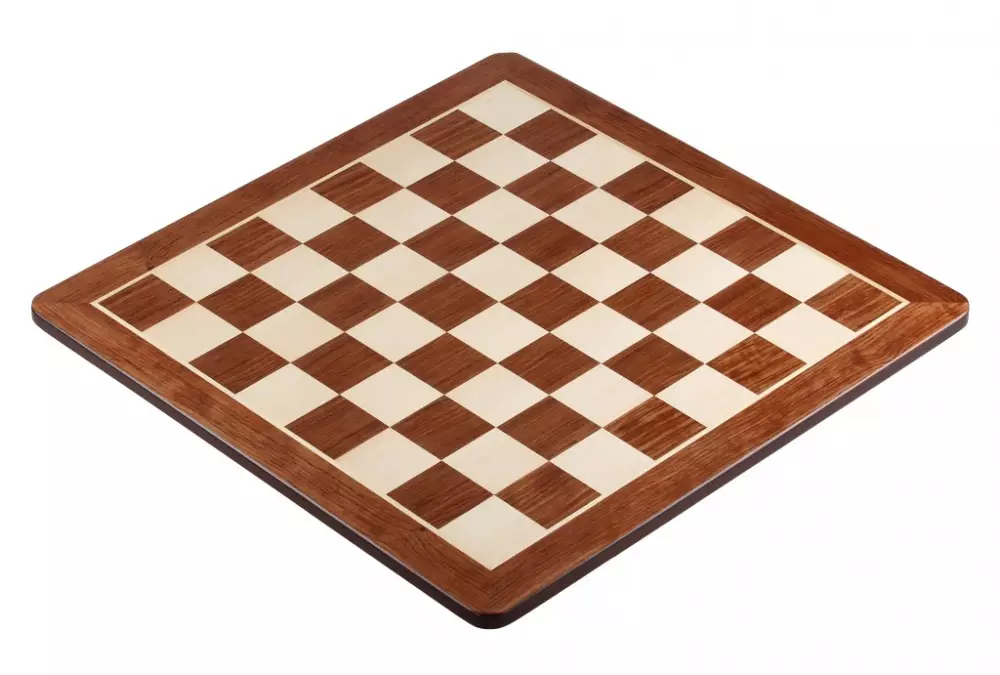 Deska szachowa nr 5+ (bez opisu) paduk/klon (intarsja) - okrągłe rogi