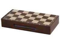 Szachy magnetyczne drewniane 31 cm (orzech/klon) intarsjowane