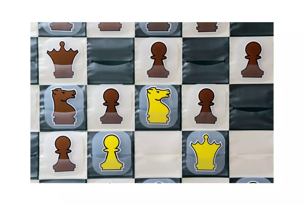 SZACHY DEMONSTRACYJNE ZWIJANE XXL - WTYKANE (szachownica + figury + torba)