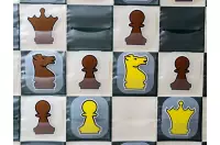 SZACHY DEMONSTRACYJNE ZWIJANE XXL - WTYKANE (szachownica + figury + torba)