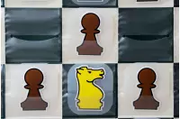 SZACHY DEMONSTRACYJNE ZWIJANE XXL - WTYKANE (szachownica + figury + torba)