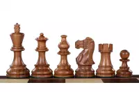 Figury szachowe American Classic Akacja/Bukszpan 3,5 cala Rzeźbione Drewniane