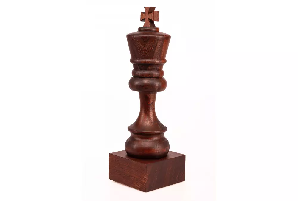 Puchar szachowy drewniany - Czarny Król