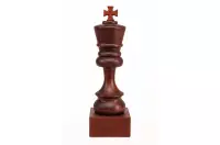 Puchar szachowy drewniany - Czarny Król