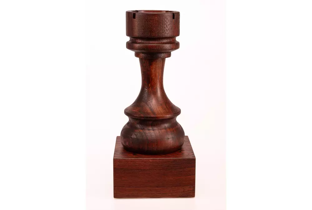 Puchar szachowy drewniany - Czarna Wieża