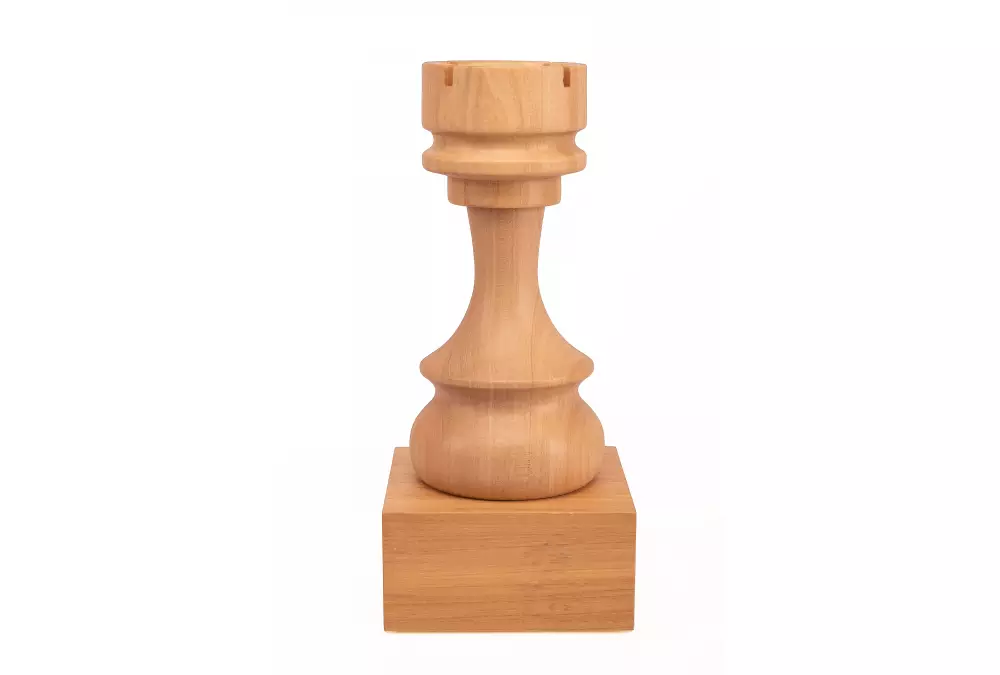 Puchar szachowy drewniany - Biała wieża