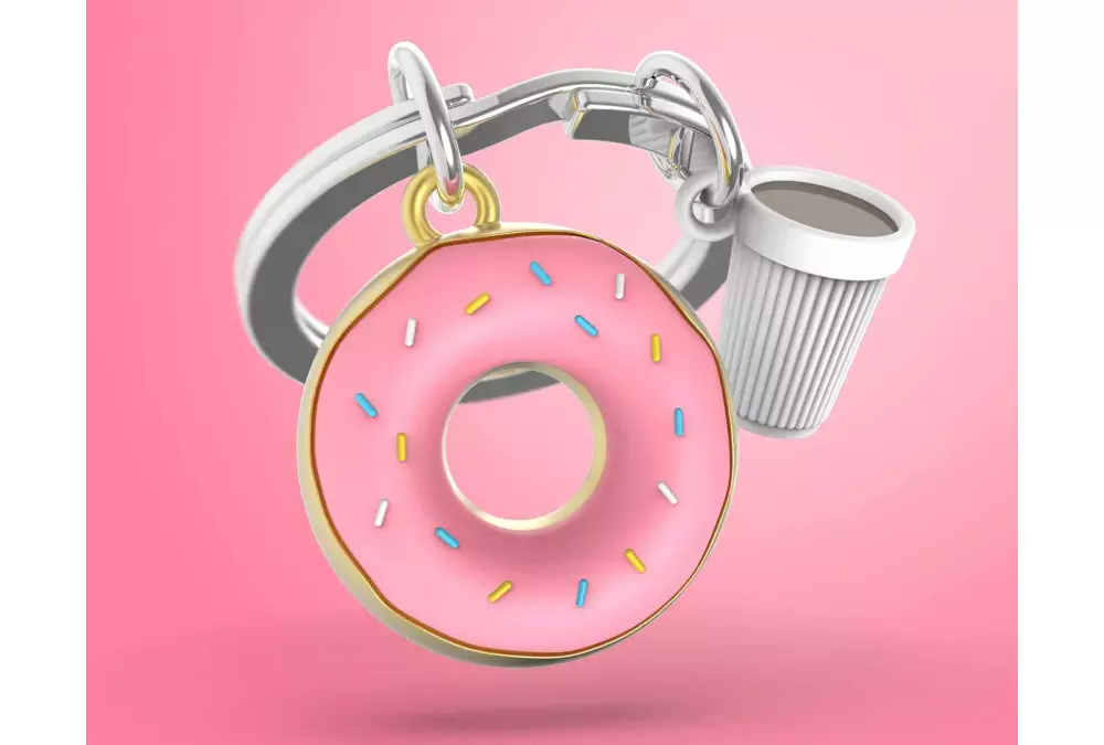 Elegancki metalowy brelok Meta[l]morphose - Donut