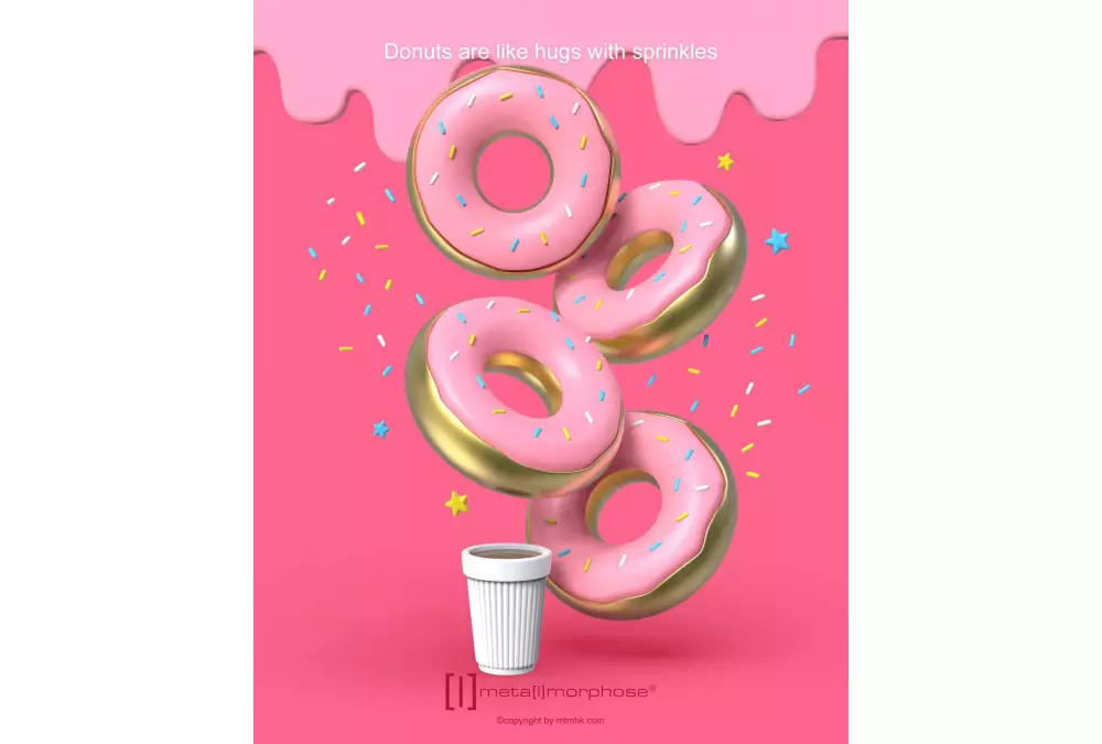 Elegancki metalowy brelok Meta[l]morphose - Donut