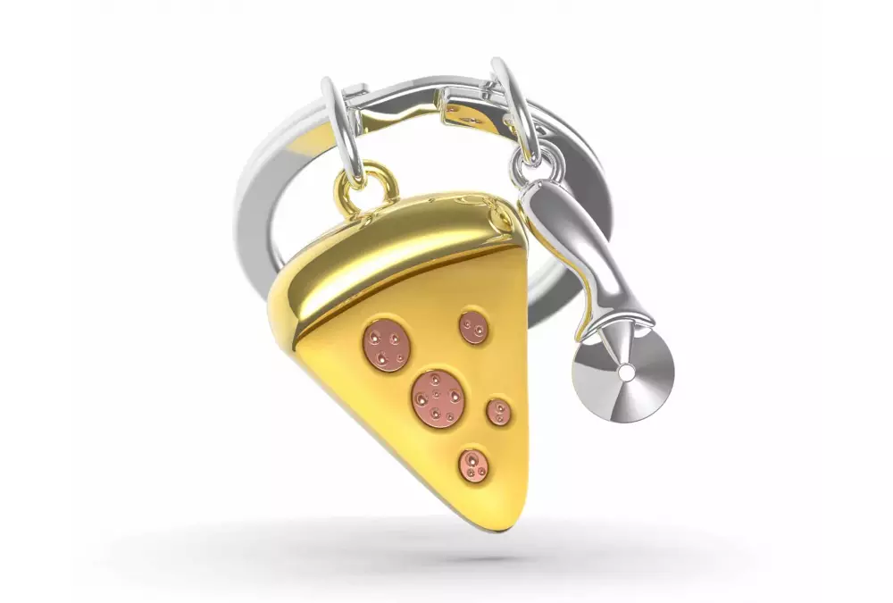 Elegancki metalowy brelok Meta[l]morphose - Pizza