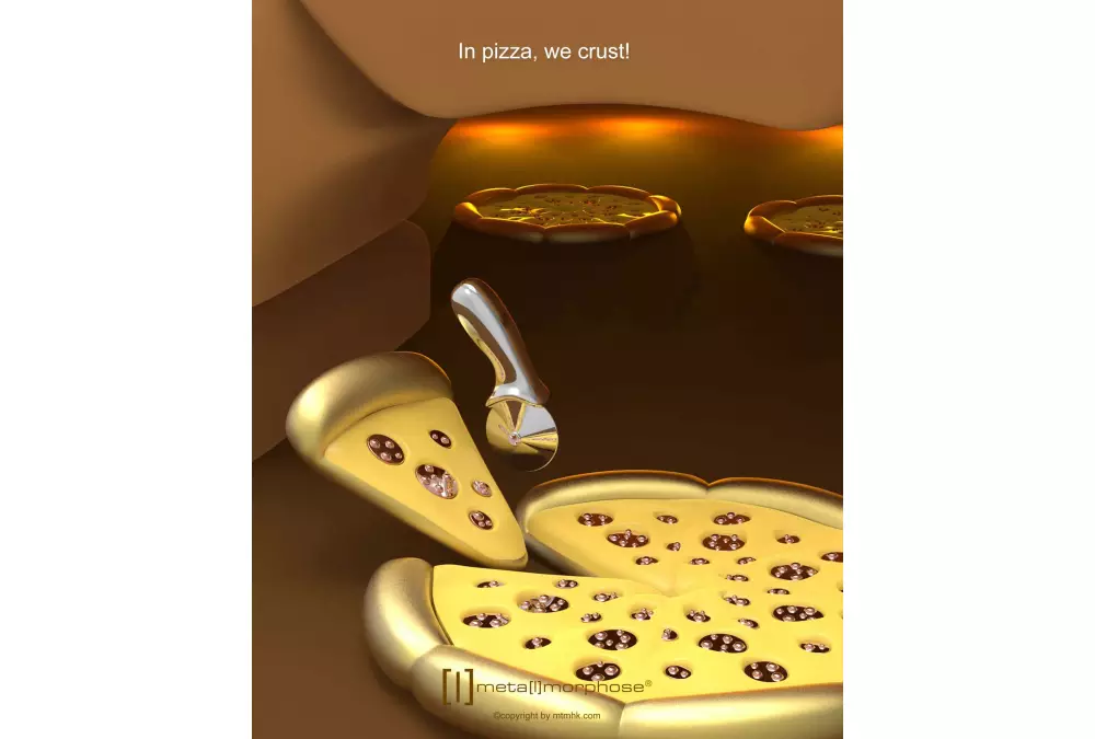 Elegancki metalowy brelok Meta[l]morphose - Pizza