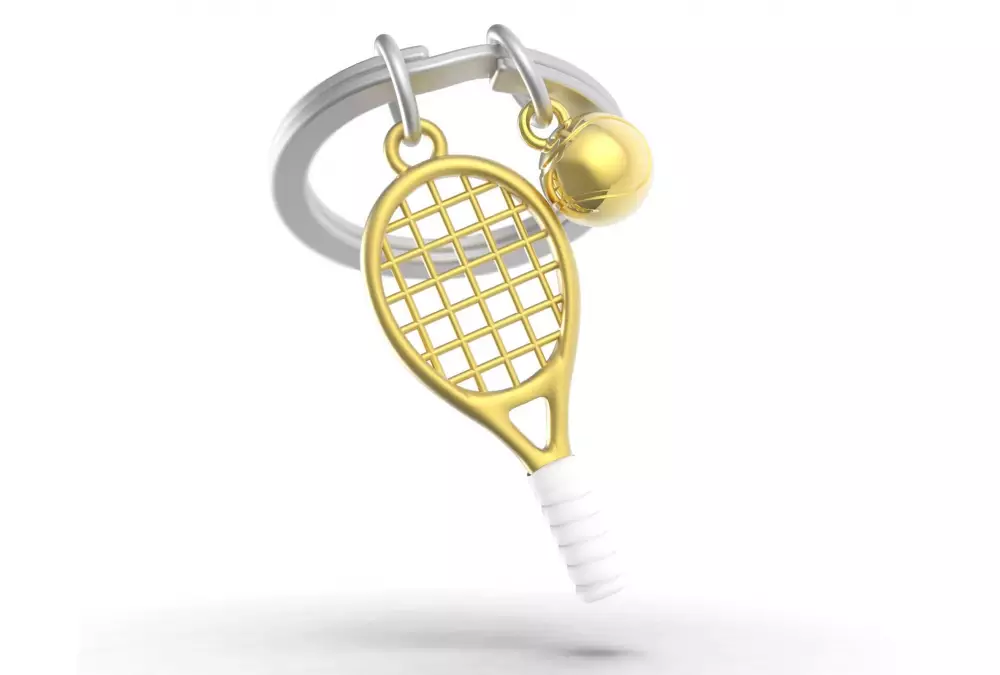 Elegancki metalowy breloczek Meta[l]morphose - Tenis
