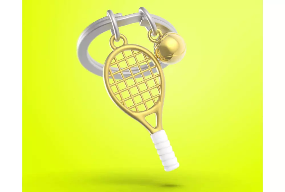 Elegancki metalowy breloczek Meta[l]morphose - Tenis