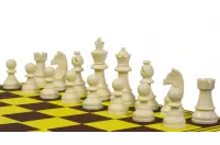 Zestaw szachowy - figury plastikowe TR03G (król 96 mm) + szachownica tekturowa składana o polu 55 mm