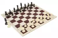 Szkolny zestaw szachowy 2 (figury plastikowe + szachownica zwijana)