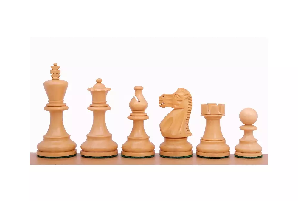 Zestaw szachowy - Szachownica drewniana hebanizowana (pole 45mm) + figury American Classic 3