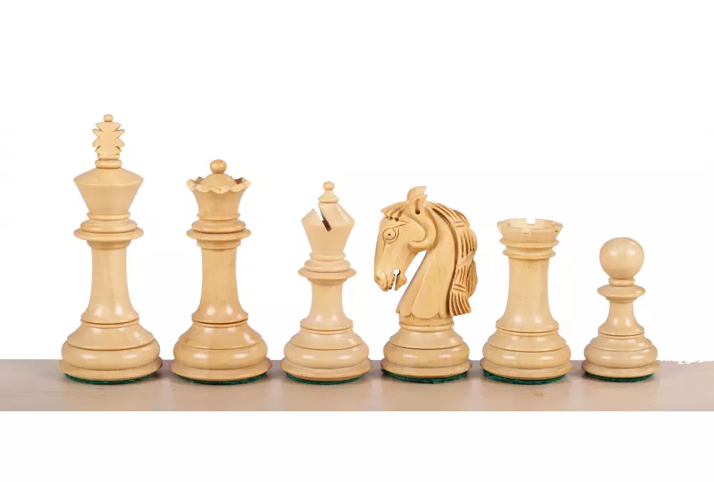 Figury szachowe Colombian Akacja/Bukszpan 4 cale Rzeźbione Drewniane