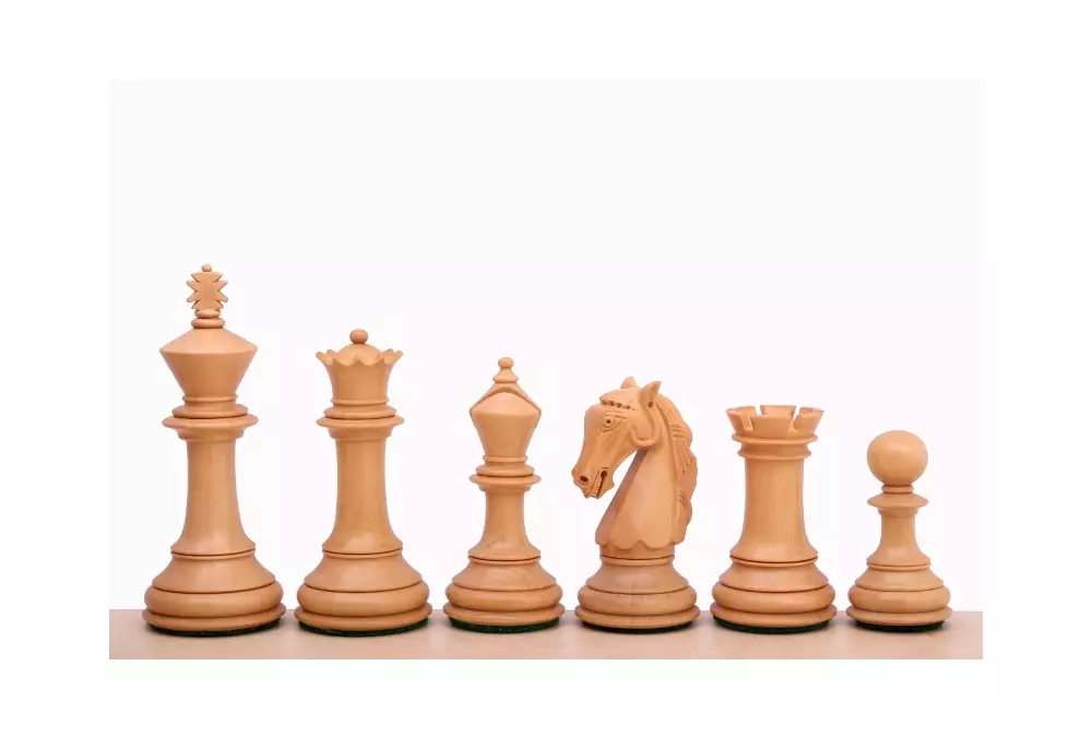 Figury szachowe Colombian Akacja/Bukszpan 3,75 cala Rzeźbione Drewniane