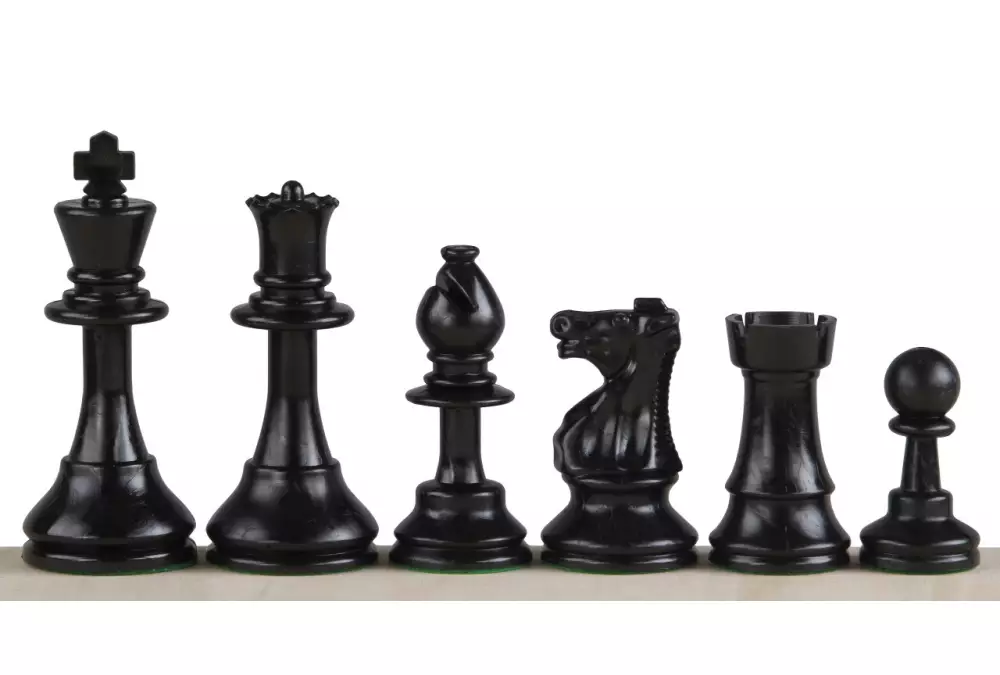 Figury szachowe Club Staunton nr 6, kremowe/czarne (król 96 mm)