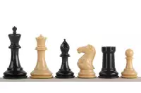 Figury szachowe Exclusive Staunton nr 6, kremowe/czarne, dociążane metalem (król 95 mm)