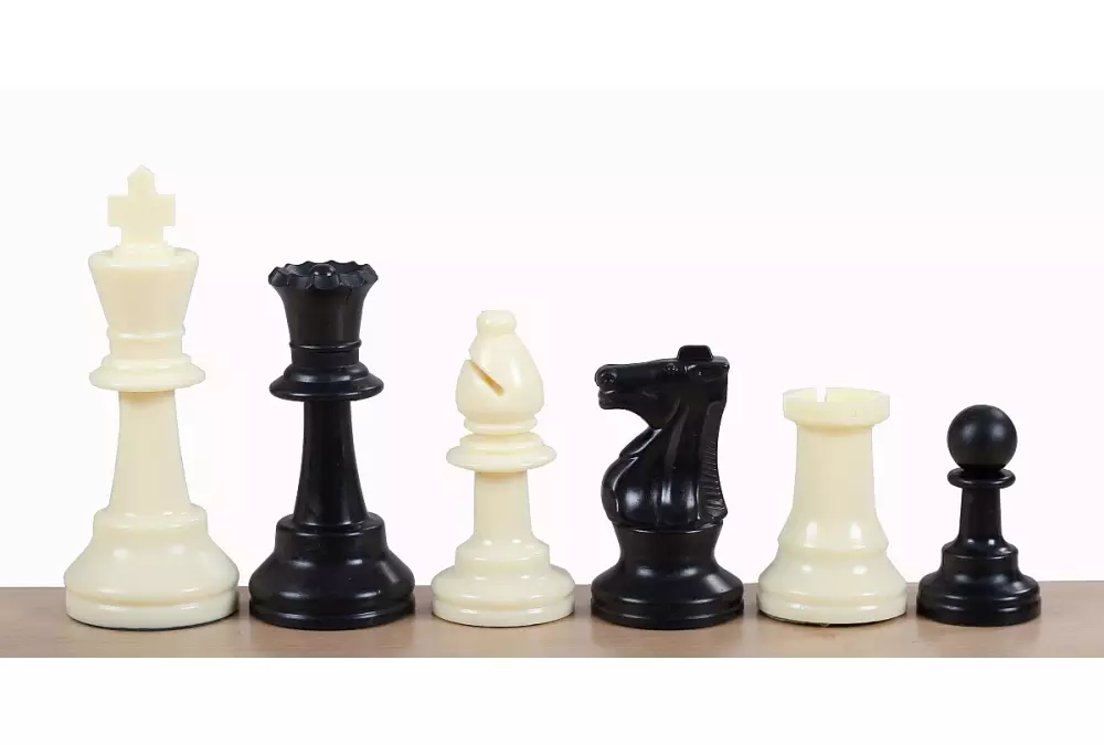 Zestaw szachowy Turniejowy w torbie - ciężki (figury plastikowe dociążane + szachownica rolowana + zegar szachowy + torba)