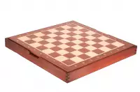 Drewniana kasetka z przegródkami na figury szachowe