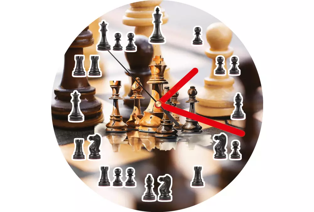 Szachowy zegar ścienny