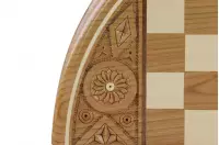 Szachy Rubin - ręcznie rzeźbiona okrągła kaseta (33cm)