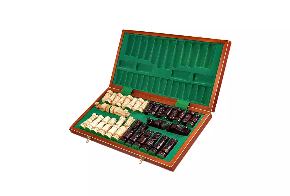 DUŻE SZACHY ZAMKOWE (56x56cm) intarsja