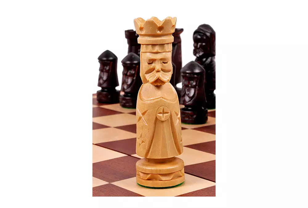 DUŻE SZACHY ZAMKOWE (56x56cm) intarsja