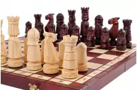 DUŻE SZACHY ZAMKOWE Rzeźbione Drewniane (49x48 cm)