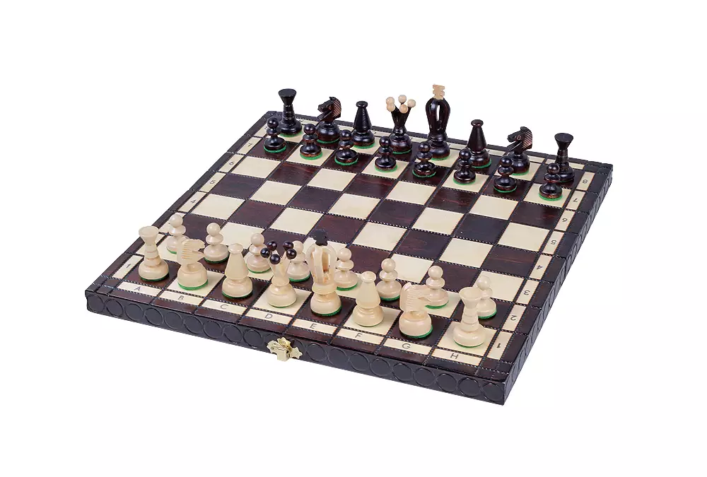 SZACHY DREWNIANE KRÓLEWSKIE ŚREDNIE (34x34 cm)