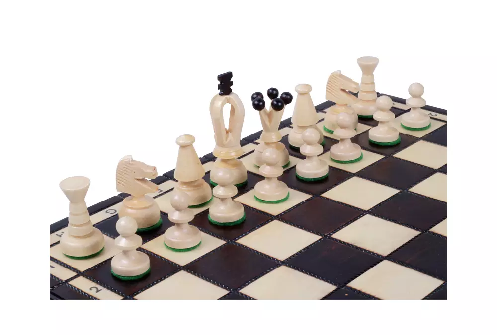 SZACHY DREWNIANE KRÓLEWSKIE ŚREDNIE (34x34 cm)