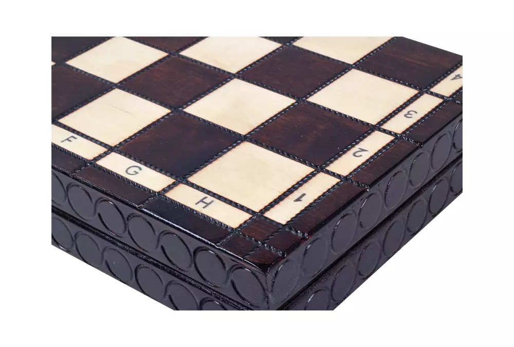 SZACHY DREWNIANE KRÓLEWSKIE ŚREDNIE (34x34 cm)