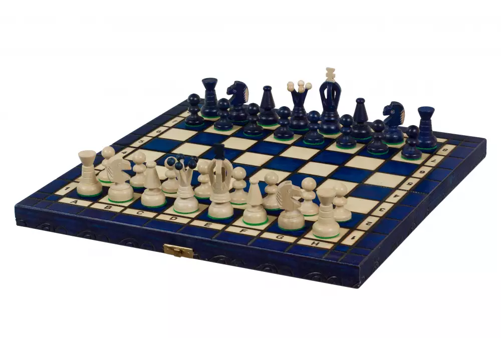 SZACHY KRÓLEWSKIE ŚREDNIE (35x35cm) kolor niebieski