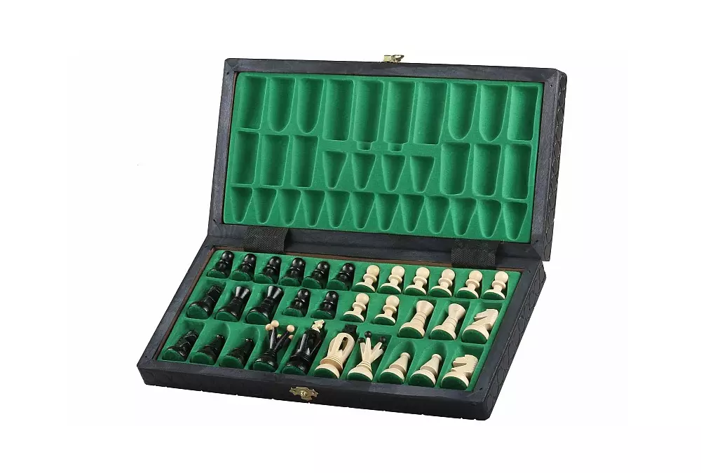 SZACHY KRÓLEWSKIE ŚREDNIE (34x34cm) kolor czarny