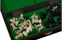 SZACHY KRÓLEWSKIE MAŁE (28,5 x 28 cm) klonowe, ozdobne, czarne