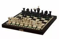 SZACHY KRÓLEWSKIE MAŁE (28,5 x 28 cm) klonowe, ozdobne, czarne
