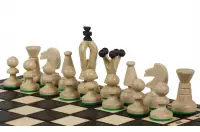 SZACHY KRÓLEWSKIE MAŁE (28,5 x 28 cm) klonowe, ozdobne, czarne