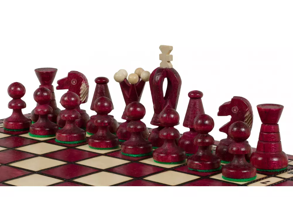 SZACHY KRÓLEWSKIE MAŁE (30x30cm) klonowe, ozdobne, wiśniowe