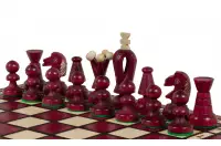 SZACHY KRÓLEWSKIE MAŁE (30x30cm) klonowe, ozdobne, wiśniowe